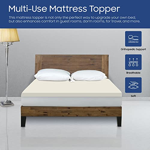 Spring Solution 2-Inch High Density Foam Topper,Adds Comfort To Mattress, Twin Size #TOP1