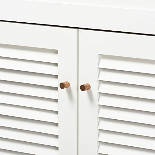 Baxton Studio Shoe Cabinets, White/Walnut #TOP4