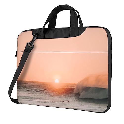 Sac à main pour ordinateur portable avec bandoulière et motif vagues