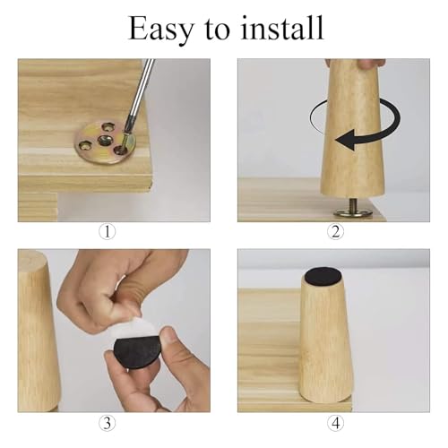 Patas de madera para muebles Zythrem de 15 cm en madera maciza para renovar sofás 4