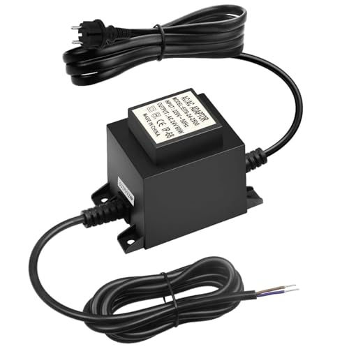 Transformator LED 24 V AC/AC 60 W, zewnętrzny zasilacz sieciowy IP68, transformator 220 V 24 V z wtyczką, zasilacz LED 24 V do oświetlenia LED i pomp do stawu