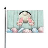 Funny Easter Bunny Cute Rabbit Eggs Double-sided Printed Flag 3x5 Foot, Holiday Garden Yard House Fl
