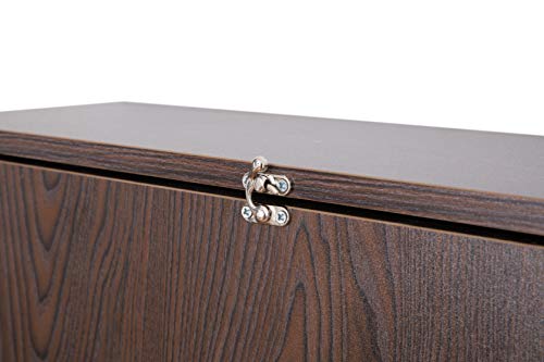 Image of Basicwise Wall Mount Laptop Fold-Out Desk with Shelves, Brown,