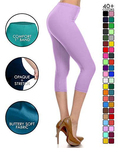 Image of Leggings Depot Women's High Waist Leggings Soft 1 inch Waistband Solid Pants - Regular, Plus, 1X3X, 3X5X