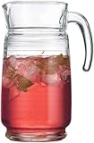 Circleware Theory Glass Beverage Drink Pitcher Dispenser with Glass Handle, 64 oz, Glassware for Water, Beer, Wine, Liquor, Iced Tea, Punch & Best Gift Ideas