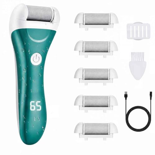 Callus Remover for Feet, Nicebirdie Electric Foot File Callus Removers Rechargeable Waterproof Pedicure Tools Foot Scrubber Shaver Feet Care Tool for Cracked Heels Dead Skin （Green）