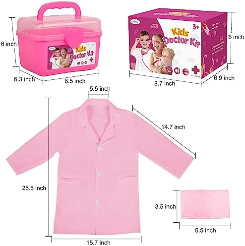 Liberry Durable Doctor Kit for Kids, 30 Pieces Pretend Play Educational Doctor Toys, Medical Kit with Stethoscope Doctor Role Play Costume, Doctor Playset for Toddler Girls Boys 3 4 5 6 7 8 5 41GLk+mmFGL. AC