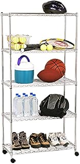 Seville Classics 5-Shelf, 76.2 x 35.6 x 152.4 cm Shelving System, Steel, Chrome
