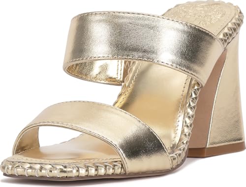 Image of Vince Camuto Kaden Stitched Block Heel Mule Sandals