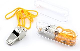 2 Stainless Steel Sports Whistles Set, with Lanyard and Storage Bag - Suitable for Football, Basketball, Volleyball, Referees, Coaches - Loud and Shrill Sound