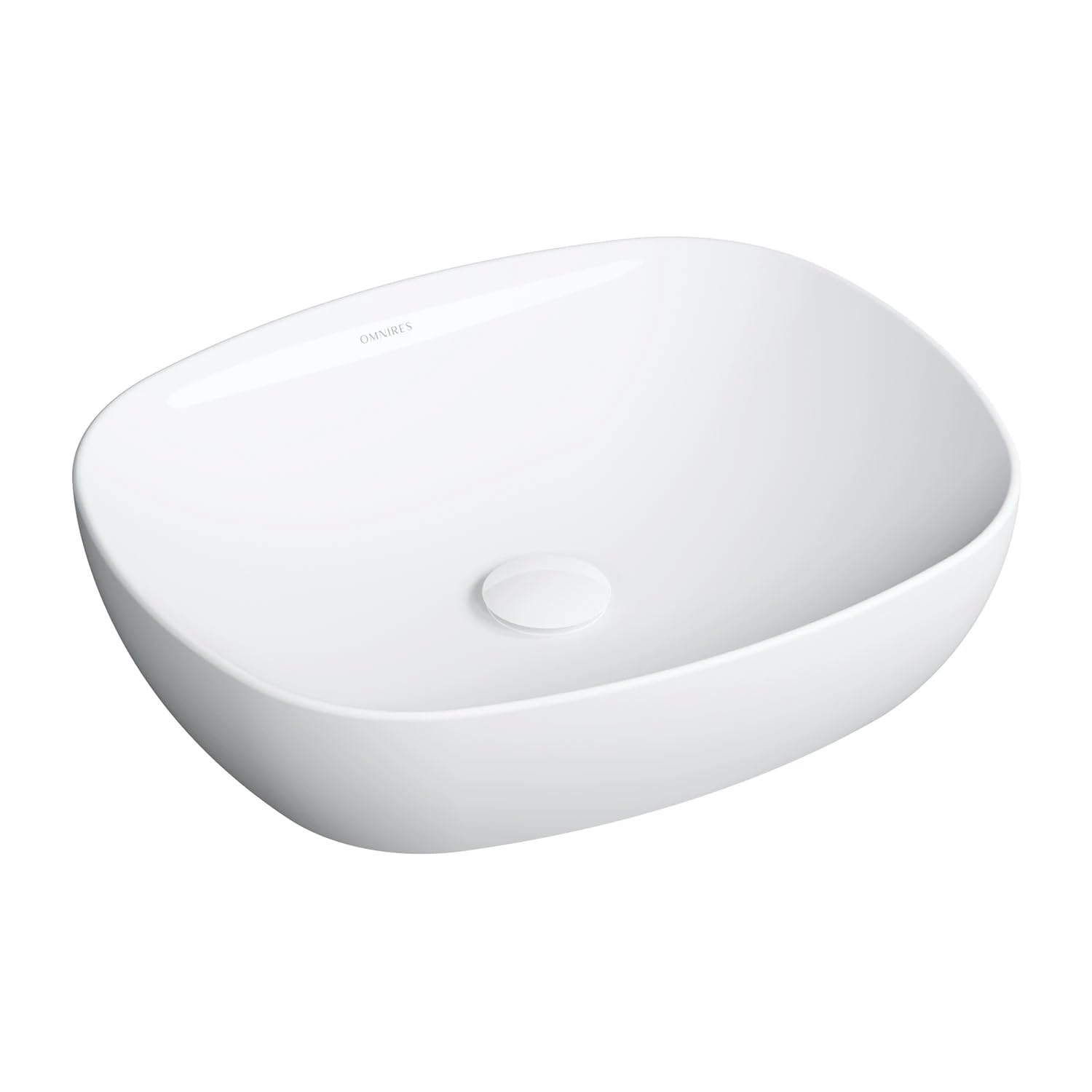 Omnires PORTLAND475BP Portland Vasque à Poser, 47 x 39 cm, White Gloss