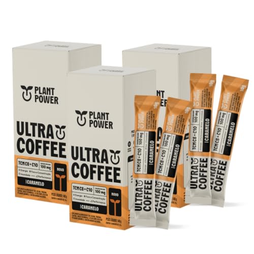 3x Ultra Coffee Stick Plant Power Caramelo 14 Unidades 10g
