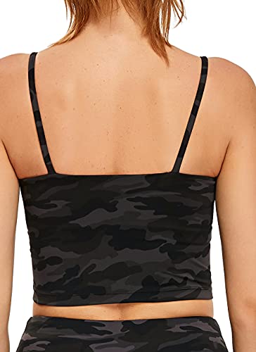 image for Oalka Women's Workout Shirts Racerback Yoga Sport Pads Bras Fitness Ac