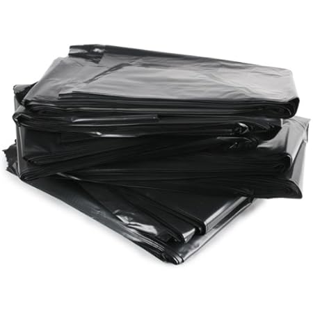 drinkstuff Compactor Sack Bin Liners, Black, 20" x 34" x 47", Pack of 100