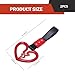 MOXRUQ 2 PCS Broken Heart Car Handle Strap, Drift Charm Handle Strap, Auto Heart Shape Rear Bumper Warning Hanging Ring, Fashion Love Decoration for Most Cars Trucks Interior and Exterior (Red)