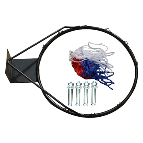 rockible Basketball Rim Goal Hanging Hoop, Backboard Rims,17.7Inches Wall Mounted Basketball Hoop with Net for Outdoor, Hollow Circle