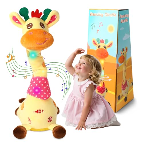 Dancing Giraffe Stuffed Animal Baby Toys Singing Song Toddlers Toy Repeats What You Say Glowing Musical Toy for Baby Birthday Gift