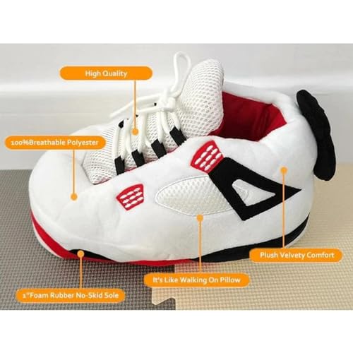 IKHAN Sneaker Slippers Comfy, and Trendy Sneakers for Men, Pure Polyester Womens Sneakers | Fluffy Slippers with Standard Shoes Size That Fits All (White)2