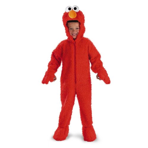 sesame street elmo deluxe plush - size: 3t-4t , red