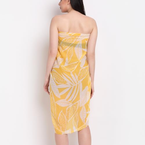 Image of EROTISSCH Women's Poly Georgette One-Piece Swimsuit Cover-Up Sarong, Made of 100% Polyester, Quick-Dry, Lightweight Beachwear for Girls with Adjustable Halter Neck, Suitable for Beach,Resort&Pool