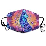 SESLFLKPJK Adults Boys Girls Warm Protective Masks Fashion Scarf Anti Dust Windproof Mouth Cover, Starry Flowers Wolf Mouth Decoration for Sports Travel Hiking