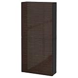 Tiefe: 20 cm ZigZag Trading Ltd IKEA BESTA – Wandschrank mit 2 Türen schwarz-braun/selsviken hochglänzend/braun