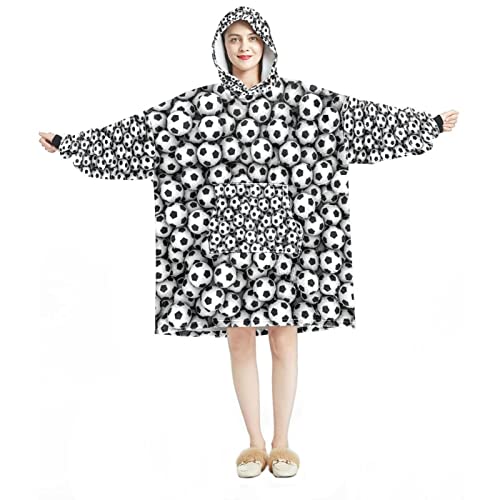 Sweat à capuche surdimensionné flanelle sherpa adulte imprimé football