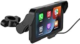 Lescars Carplay Motroorad Navi: Motorrad-Navi-Display mit 5"/12 cm, CarPlay- & Android Auto-kompatibel (Motorrad-Navigation, Apple)