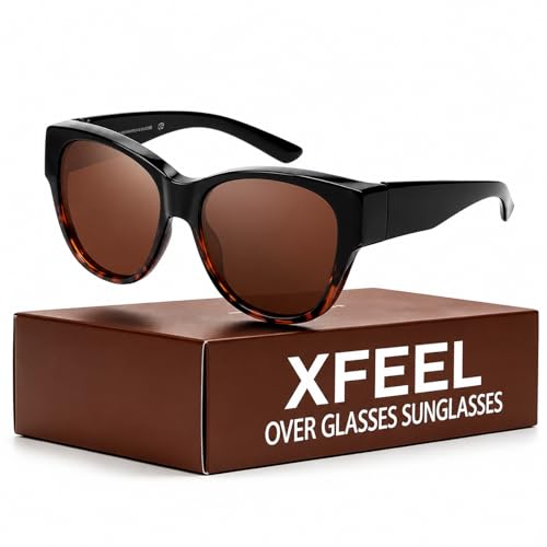 Image of Xfeel Polarized Over Glasses Sunglasses for Women Fitover Sun Glasses | Sunglasses that Fit Over Glasses, UV400 Protection, Outdoor Driving Shades, Over Reading /Prescription Glasses Sunglasses