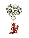 GWOOD Juggalo Pendant with Necklace (SILVER/RED COLOR WITH 24 INCH CUBAN CHAIN)