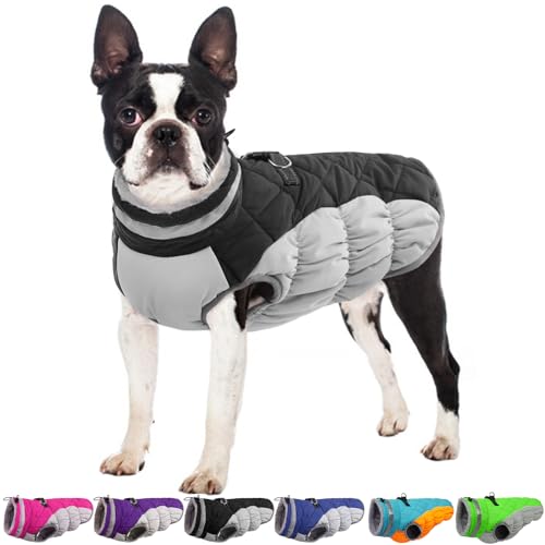 Image of Dog Jackets for Small Dogs, Warm Dog Winter Coat with Harness, M