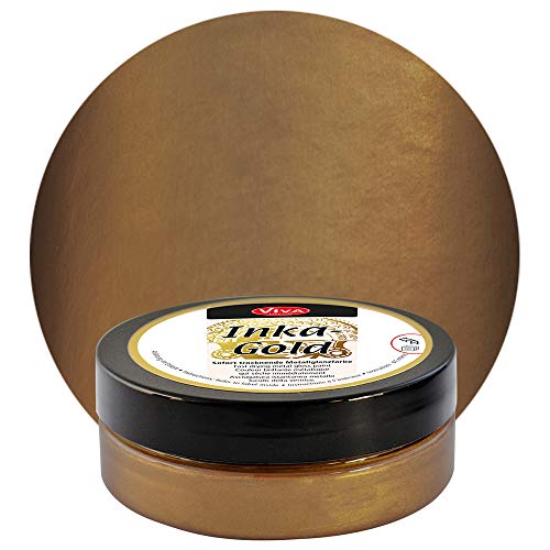 Viva Decor Inka Gold Gilding Wax2.3 oz (Golden Brown) - Wax-Based Metallic Polishing Paste. Quick-Drying Metal Shine, High Gloss Effects for DIY. Decor Paste for Wood, Clay & Terracotta