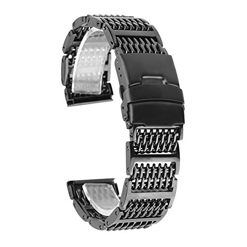 Solid Stainless Steel Black Shark Watch Band 22 Watches Band Wrist Watches Strap Men's Watch Accessory
