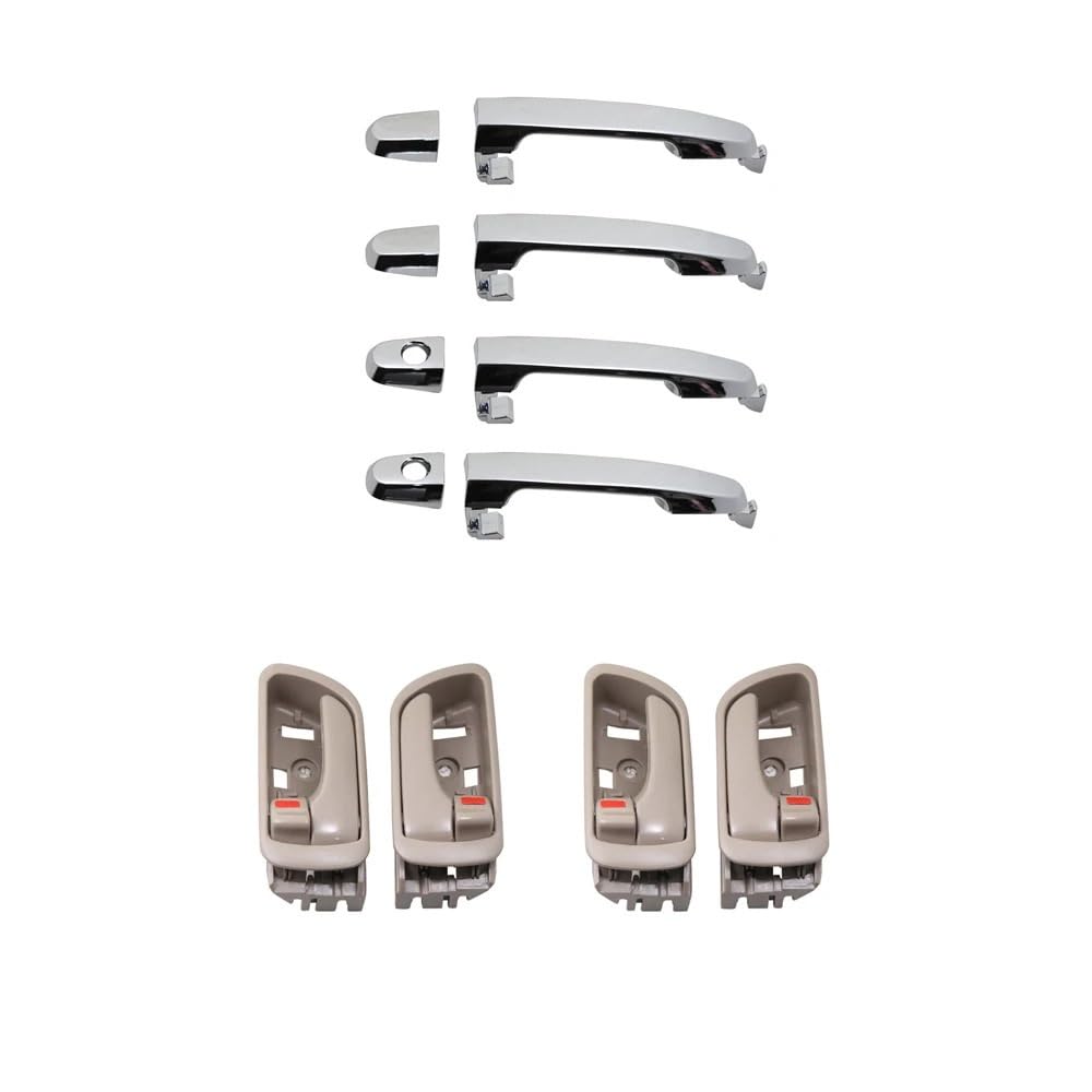 Poignées de porte chromées Camry 2002 à 2006 finition miroir haute résistance pour carrosserie