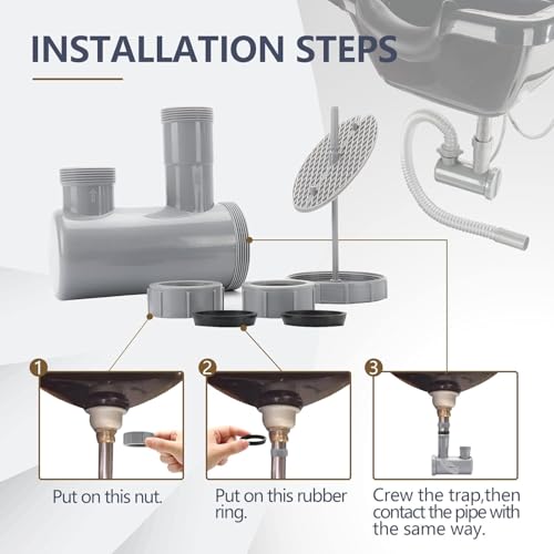 LukLoy Professional Salon Hair Trap for Backwash Shampoo Bowl Sink, Universal PVC Catch All Hair P Trap Easy Clean (1) - Thumbnail 7