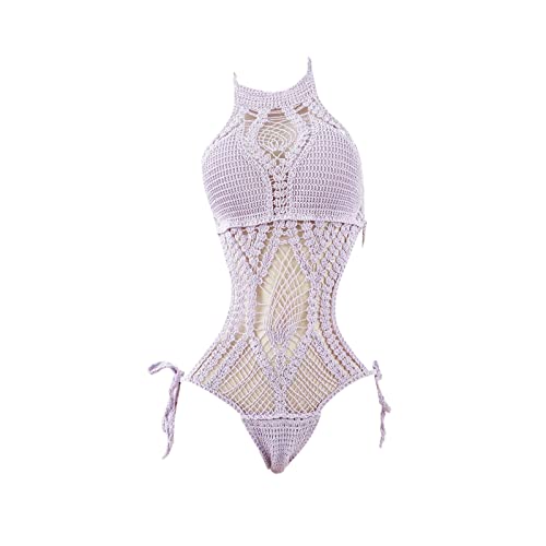 Jilneed Crochet One Piece Swimsuit
