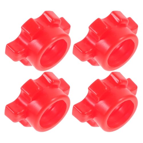 HAKIDZEL Dumbbell Fixing Nut 4pcs PE Red for Home Gym Barbell Use