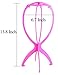 Fani Wig Stand Portable Folding Travel Wig Stand Stable Durable Wig Hair Hat Cap Holder Stand Collapsible Durable Plastic Wig dryer Wig Display Tool(Pink)