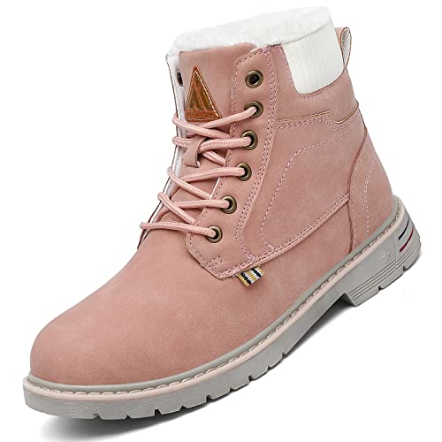 Mishansha Botas Mujer Botas de Invierno Botines Nieve Impermeable Botas Clasicas Forrados de Piel Botines Rosa Salmón Gr.39