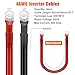 Amfuujoy 4PCS 4 AWG 24 Inch Battery Cable, 60CM 4 Gauge 25mm² Pure Copper Battery Inverter Cables Set, with 3/8