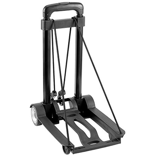 Hozeon Folding Hand Truck, 55 Lbs 25 Kg Heavy Duty Solid Construction Utility Cart For Luggage, Lightweight Compact Portable Fold Up Dolly For Luggage, Travel, Shopping Moving, Office, Black #TOP5