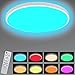Plafoniera LED Soffitto con Telecomando, A Prova di Umidità, Insetti, Polvere, Ø30 cm 30W Plafoniere Camera da Letto Bagno Soggiorno Cameretta Bambini Lampada RGB, 3000K-6500K Dimmerabile, 3000 Lumen