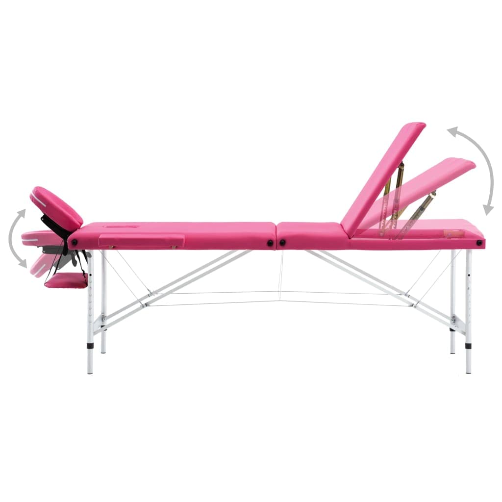 Générique Table de Massage Pliable 3 Zones Aluminium Rose,Santé & beauté,Hygiène personnelle,Massage & Relaxation,Tables de Massage,Rose,17.05 KG,110197