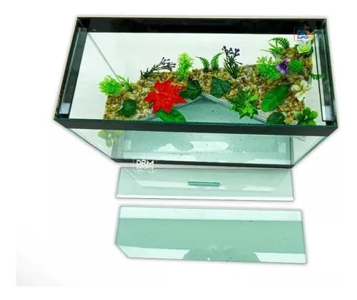 Aquário Terrario Decorado N3 30x14x19 Para Tartarugas Peixes
