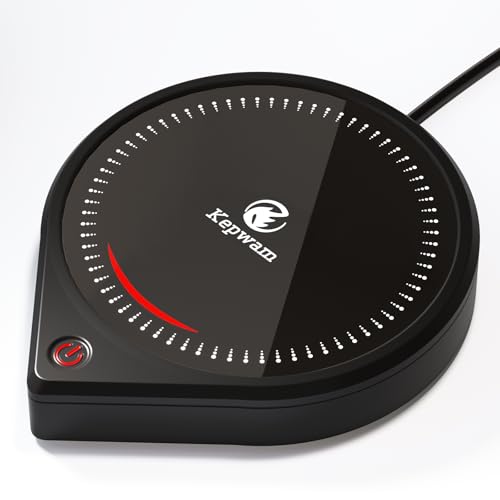 Kepwam Coffee Mug Warmer for Desk, Smart Coffee Warmer with Touch Tech & Light, Coffee Cup Warmer with Gravity Sensor & Auto Shut Off, Candle Warmer Plate - Ideal Gifts for Dad and Mom