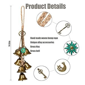2 Pieces Witch Bells for Door Knob for Protection Witch Wind Chimes Door Hanger Hanging Witch Bells Magic Witchcraft Wicca Supplies for Home Protection(Alloy Vintage Bell) 2 Pieces Witch Bells for Door Knob for Protection Witch Wind Chimes Door Hanger Hanging Witch Bells Magic Witchcraft Wicca Supplies for Home ProtectionAlloy Vintage Bell