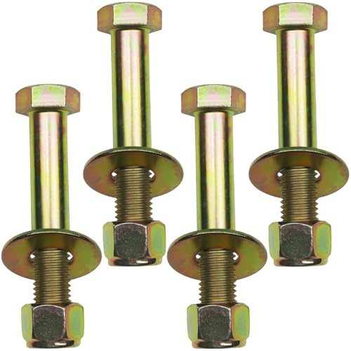 Image of 7 /8 inch x 5 inch Hex Head Bolt by Color Galvanization with Nylon Lock nut and Large Size Washer Assortment Kit,Alloy Steel,Grade 8.(4pcs Pack),by Metalsuberg