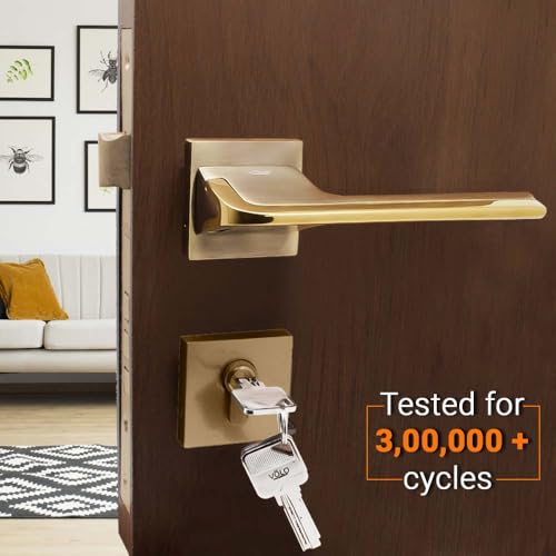 Image of Volo Luxury Series Mortise Door Lock | Bedroom Door Lock with Brass Cylinder and Brass Lock Body with Brass Keys for Home /Hotels /Office. (Model no 2245) (Bathroom Door Mortise Set)