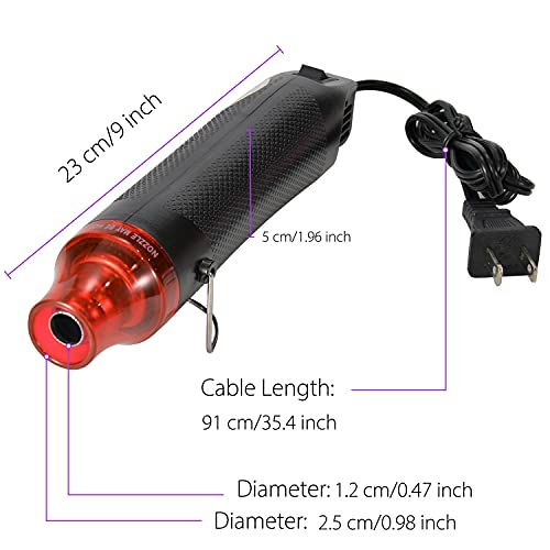 Yolent Mini Heat Gun For Epoxy Resin Crafts Bubble Buster Tool Making Epoxy Glitter Tumblers Turner Diy Acrylic Resin Cups Embossing Stamps Drying Paint Art Painting Kits 4 Pcs Accessories, Black #TOP5