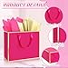 ReliThick 12 Pack Metallic Paper Gift Bag with Handles and Tissue Paper 11.8 x 10 x 4'' Thank You Favor Bag for Valentine's Day Wedding Bridesmaid Groomsman 5 Senses Gifts (Hot Pink,Gold)
